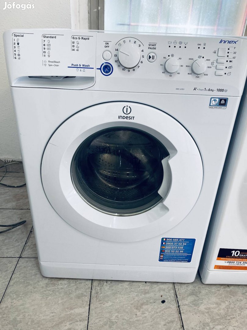 Garanciális indesit innex 6kg 1000 A+++ eloltoltoa mosógép 