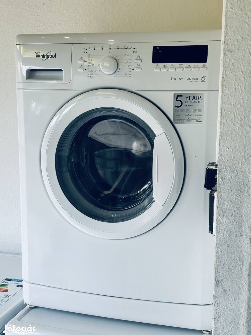 Garanciális keskeny whirlpool 1200A+++ elöltöltős mosógép