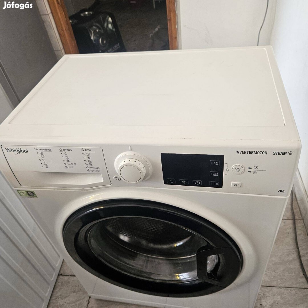 Garanciális keskeny whirlpool 1200A+++ elöltöltős mosógép
