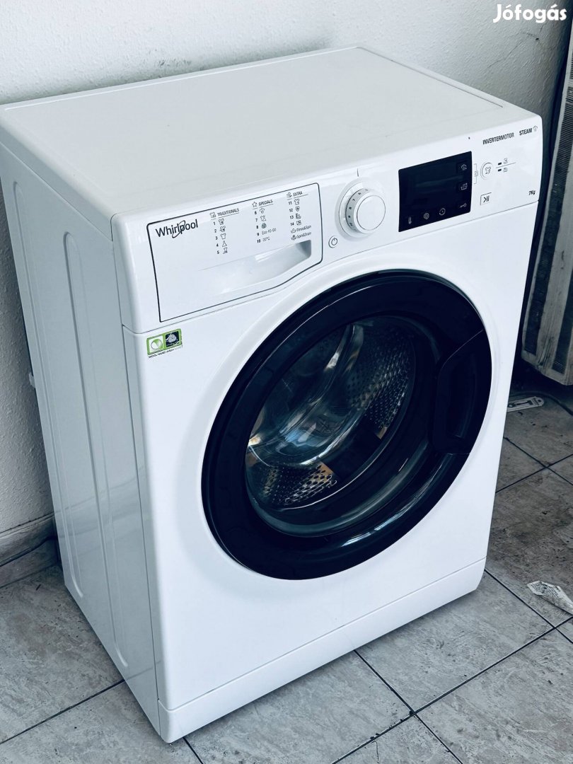 Garanciális keskeny whirlpool steam 1200A+++ elöltöltős mosógép