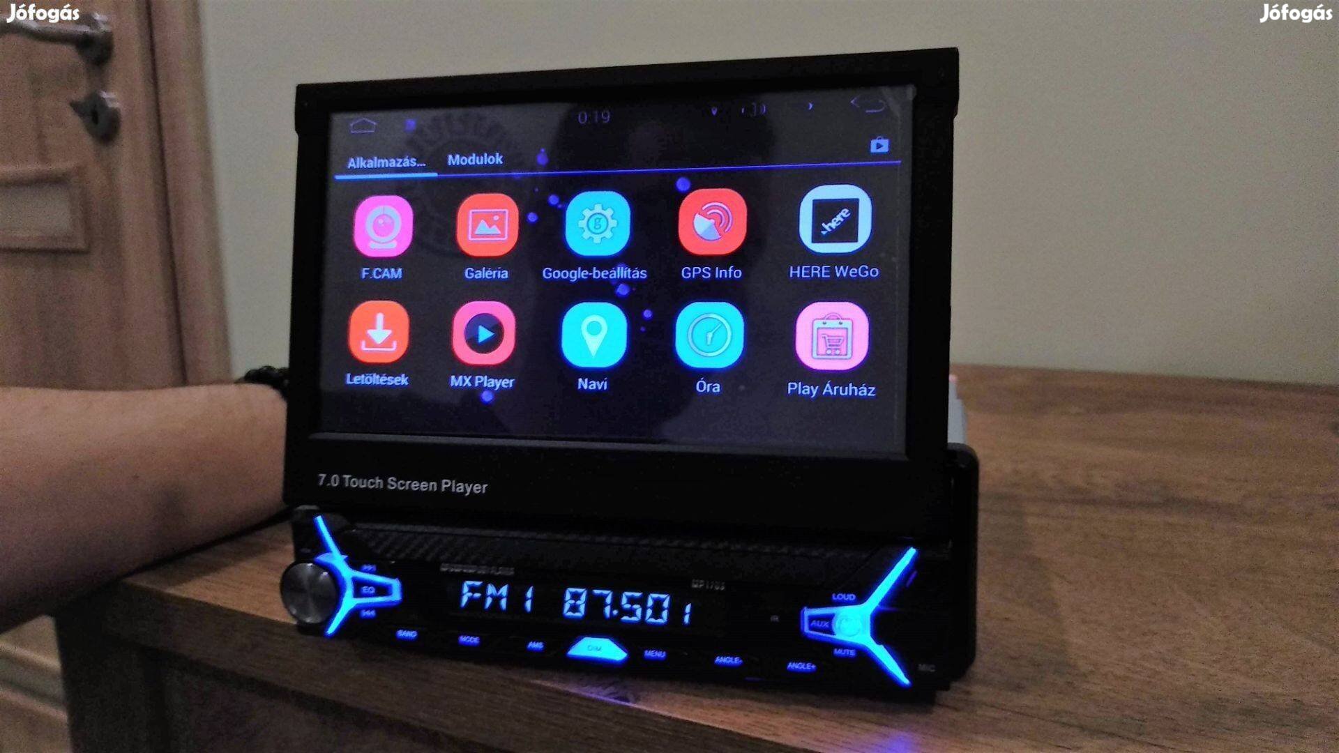 Garanciás 1 din 7 col autórádió magyar android multimédia GPS WIFI BT