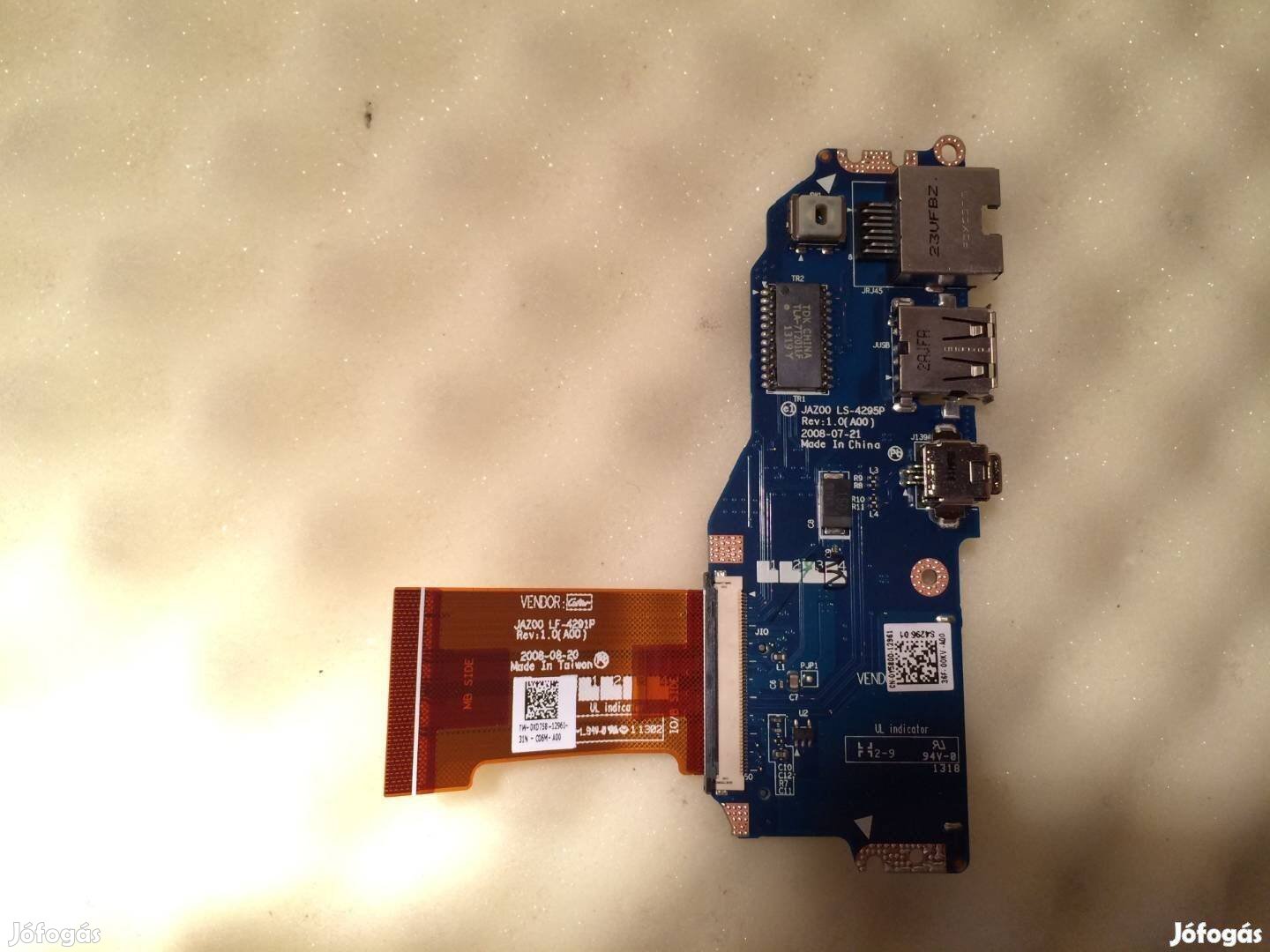 Garanciás, Dell Latitude E4200 Bekapcsoló Gomb Panel Kábellel Y580D 0Y