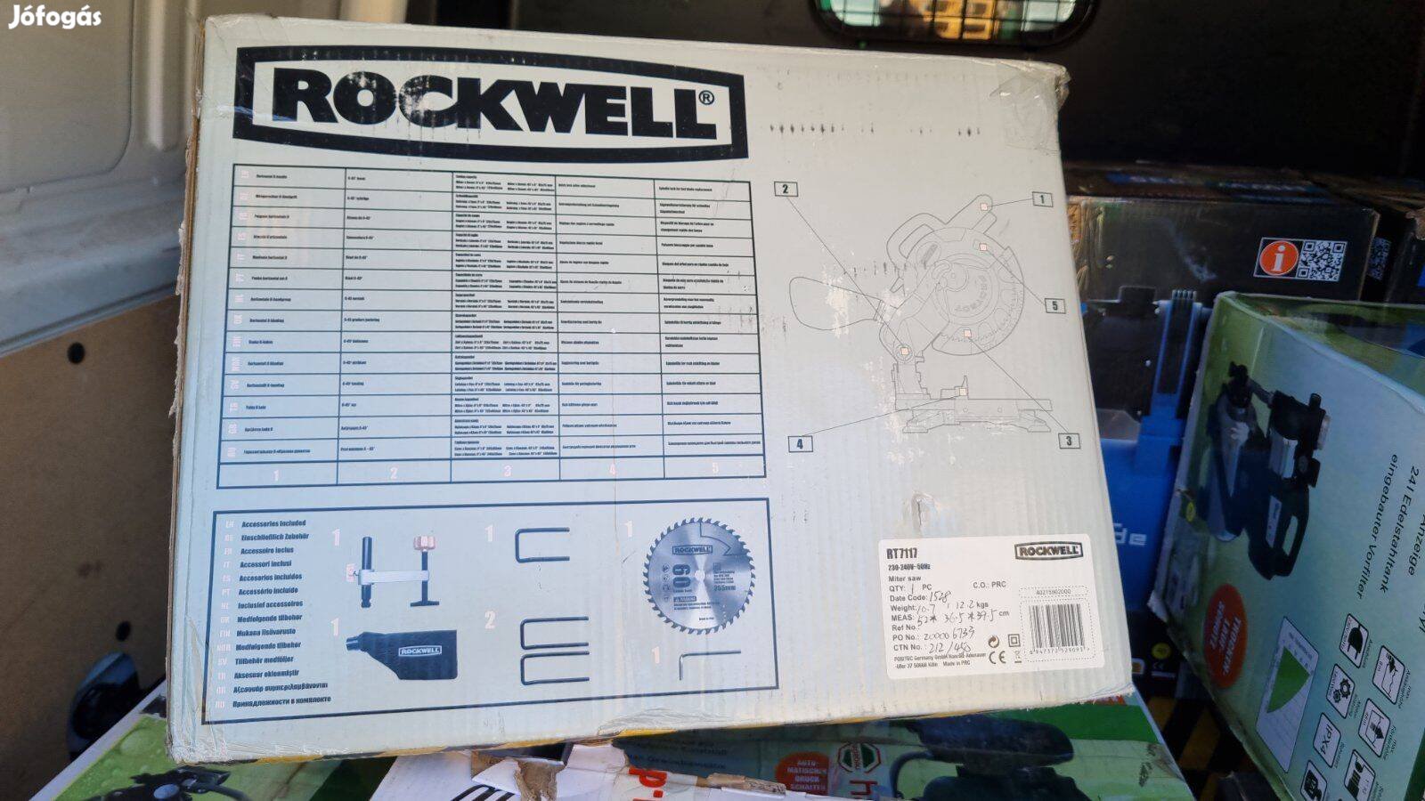 Garanciával, erős 2000W-os teljesítményű Rockwell gérvágó fűrészgép
