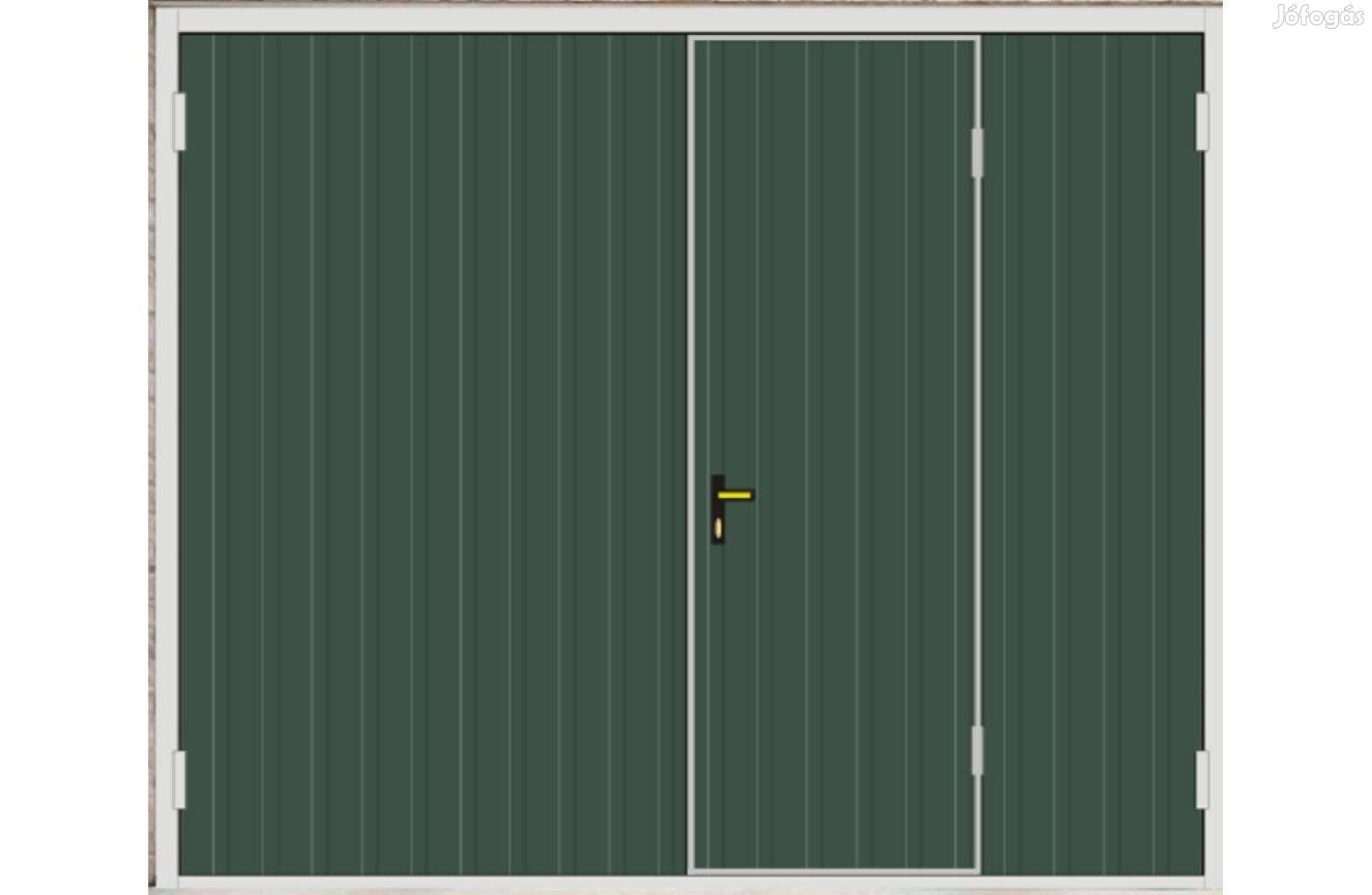 Garázskapu KL Kétszárnyú MATT s.zöld, T7 Szebj, Fny253/222, ingyenes