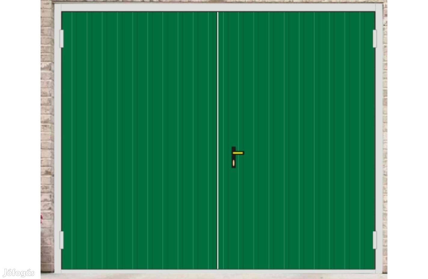 Garázskapu KL kétszárnyú kapu Fényes új zöld színű250/220 ingyenes szá