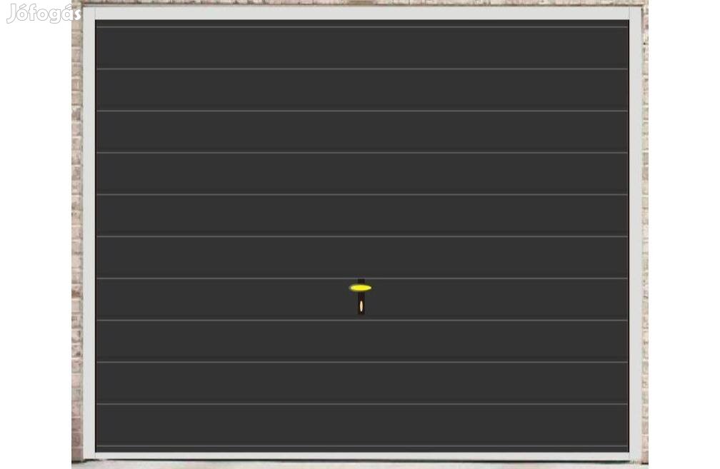 Garázskapu PR1016 billenő, matt fekete, V20 vízszintes 20 cm