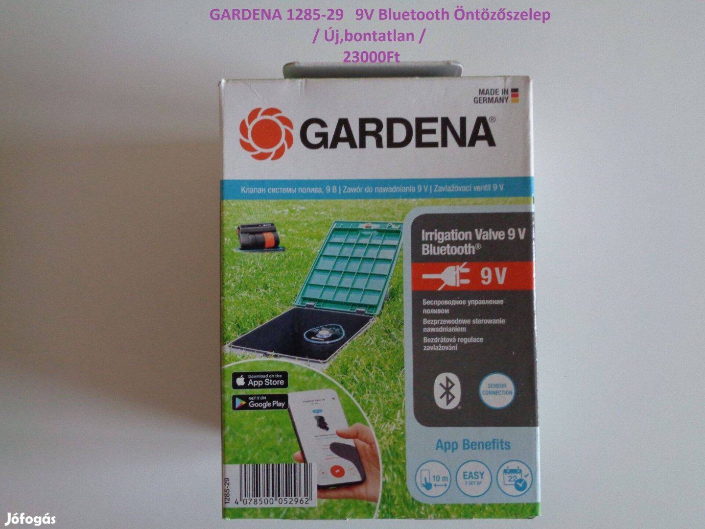 Gardena 1285 9V-os Bluetooth öntözőszelep