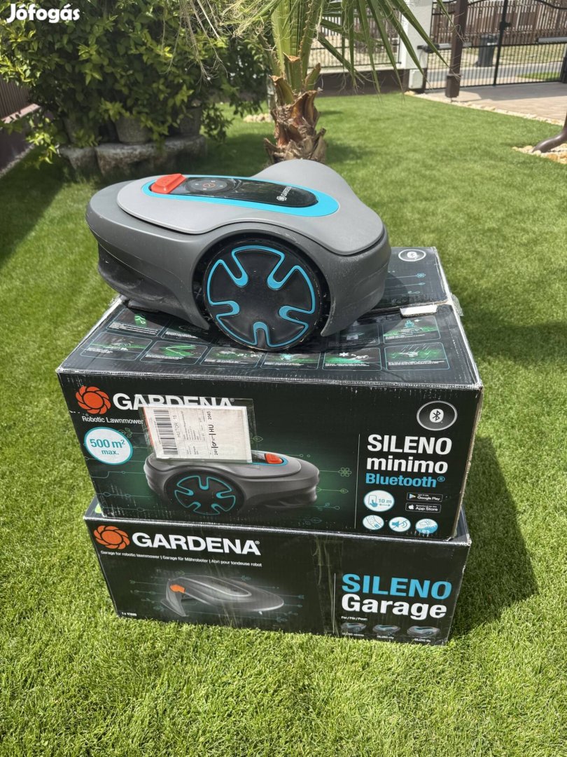 Gardena Sileno minimo 500 robotfűnyíró, garázs, új késsel pluszban 