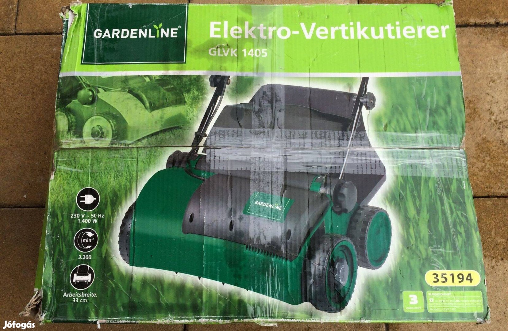 Gardenline Elektromos Gyep szellőztető Újszerű! 1400 W 33 cm