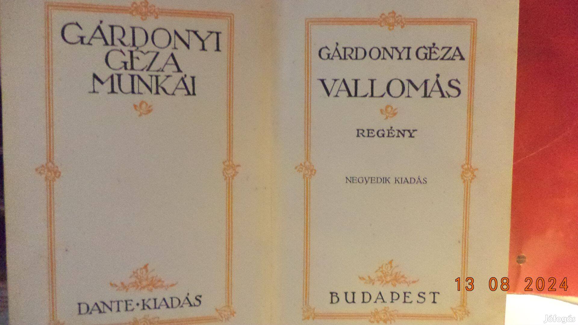 Gárdonyi Géza: Vallomás