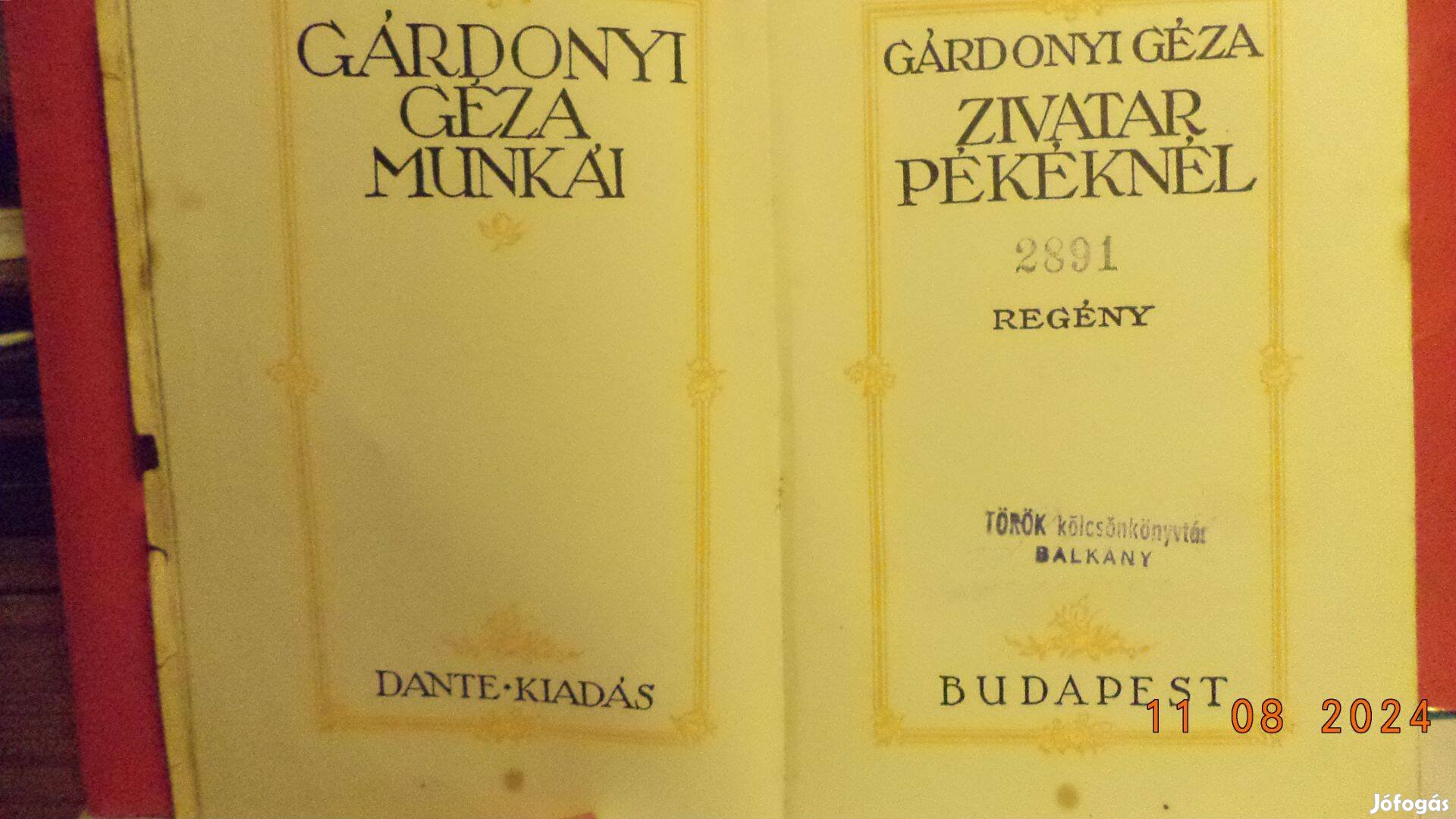 Gárdonyi Géza: Zivatar Pékéknél - számozott példány