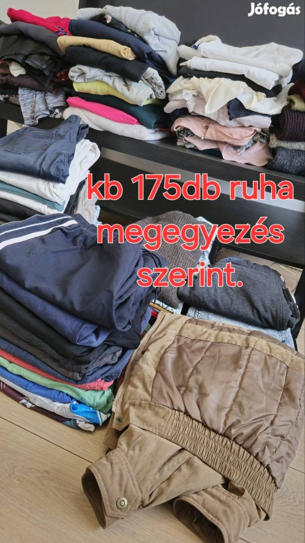 Gardrób ürítés 175db ruha megegyezés alapján 