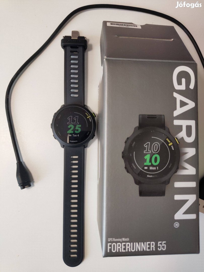 Garmin Forerunner 55 futóóra, fekete színben, 0 km-es