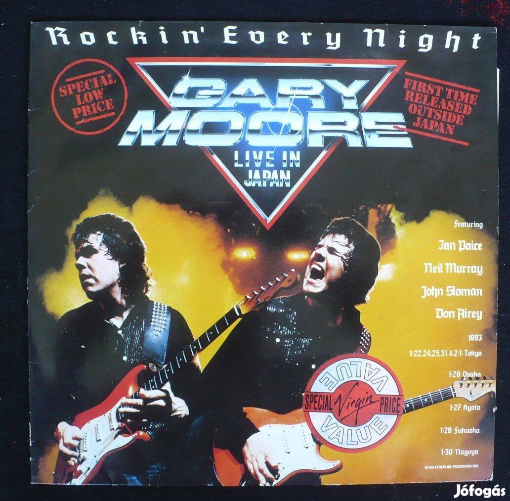 Gary Moore: Live in Japan (EX állapotú német nyomású LP)