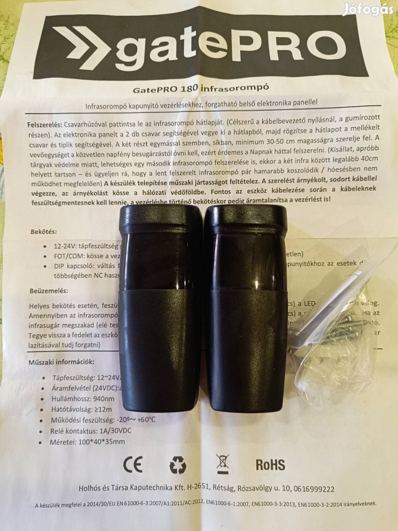Gatepro 180 infrasorompó - új, bontatlan párban eladó