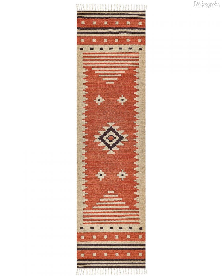 Gavar kilim pamut futószőnyeg 80 x 300 (narancs-bézs-barna) 255750