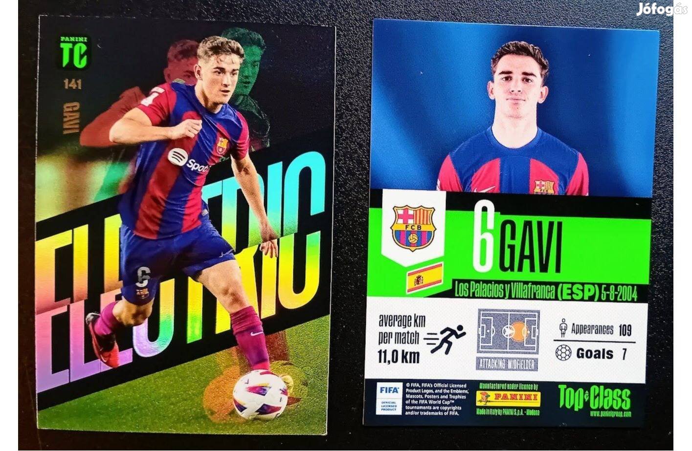 Gavi Barcelona Electric focis kártya Panini Top Class 2024