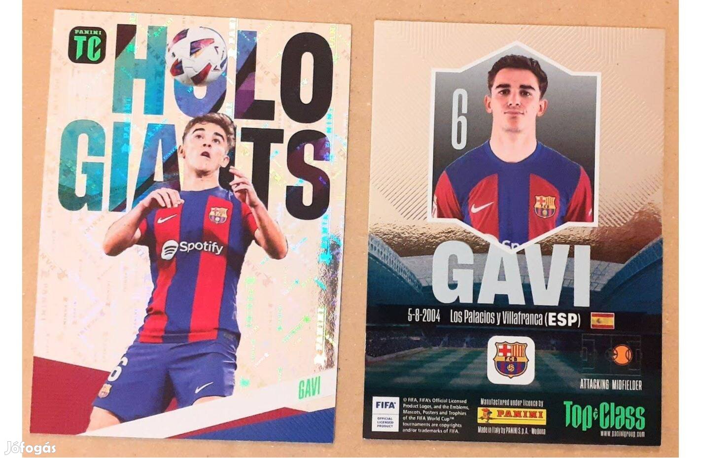 Gavi Barcelona Holo Giants focis kártya Panini Top Class