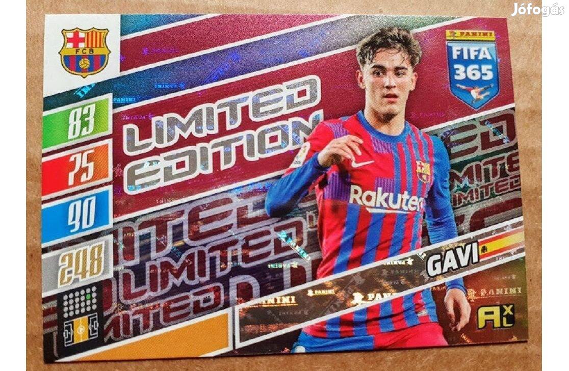 Gavi Barcelona Limited Edition focis kártya Panini 2022 Update