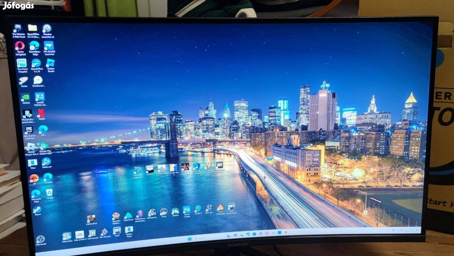 Gawfolk 27' 1440p ívelt gamer monitor 165hz