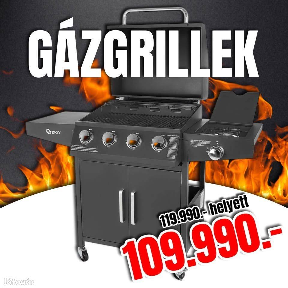 Gázgrill 5 égőfejjel 41 15kW kerti grill bbq barbecue