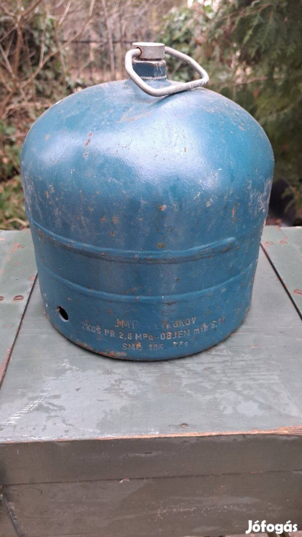 Gázpalack Csehszlovák nyomástartó acél tartály 5,1 liter
