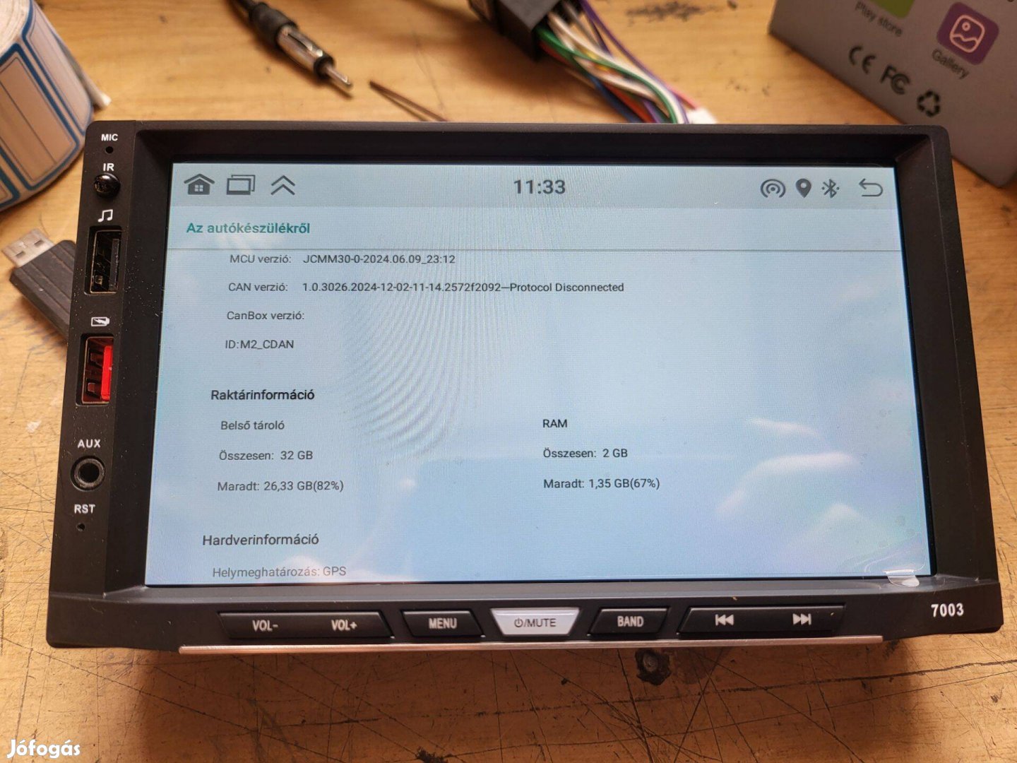 Gearlec 2din 7" fejegység (Android, wifi, gps, igo)