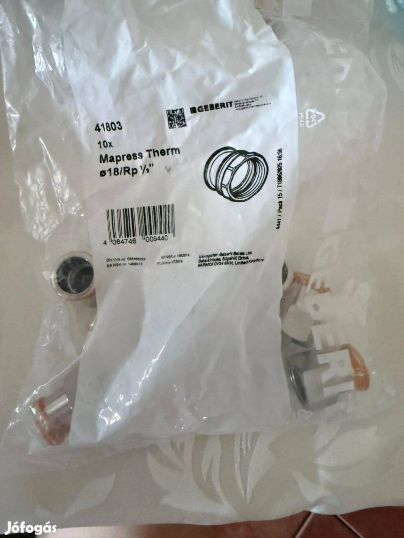 Geberit Mapress 41803 inox átmeneti idom 10 db