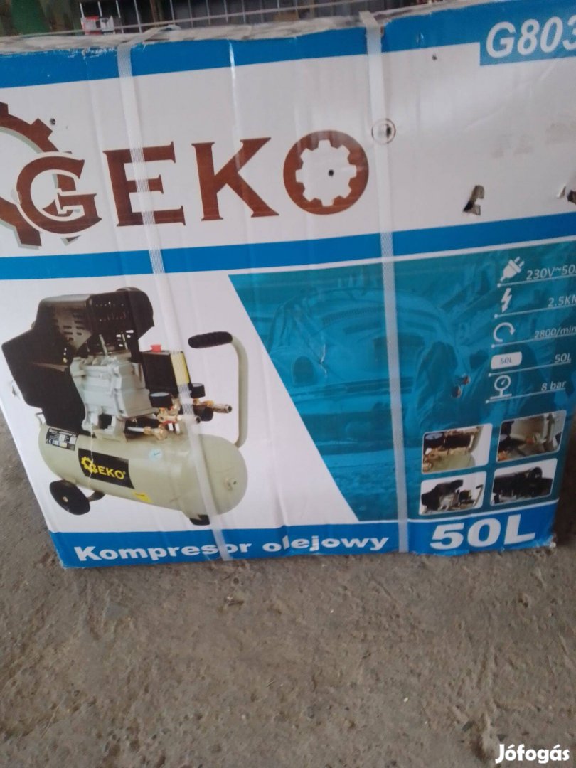 Gecko 8bar-os 50l-es kompresszor
