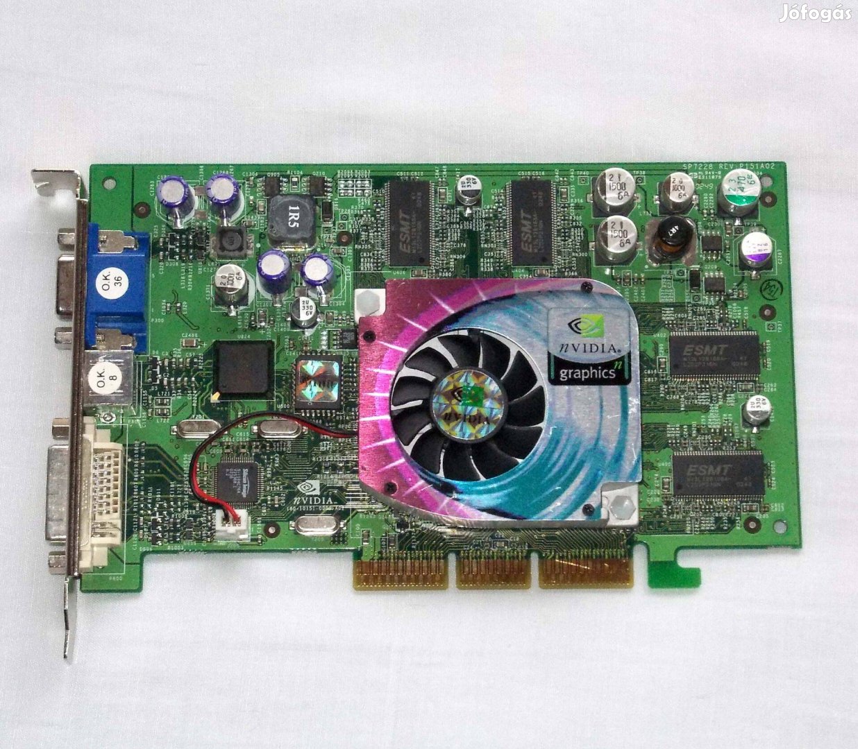 Geforce 4 Ti4200 128MB 128Bit AGP 8X retro videókártya kis képhibával