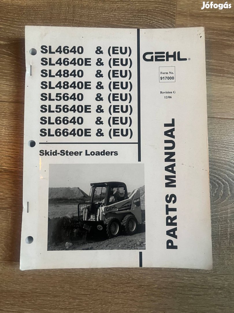 Gehl SL-4640-6640 minikotró alkatrészkatalógus gépkönyv