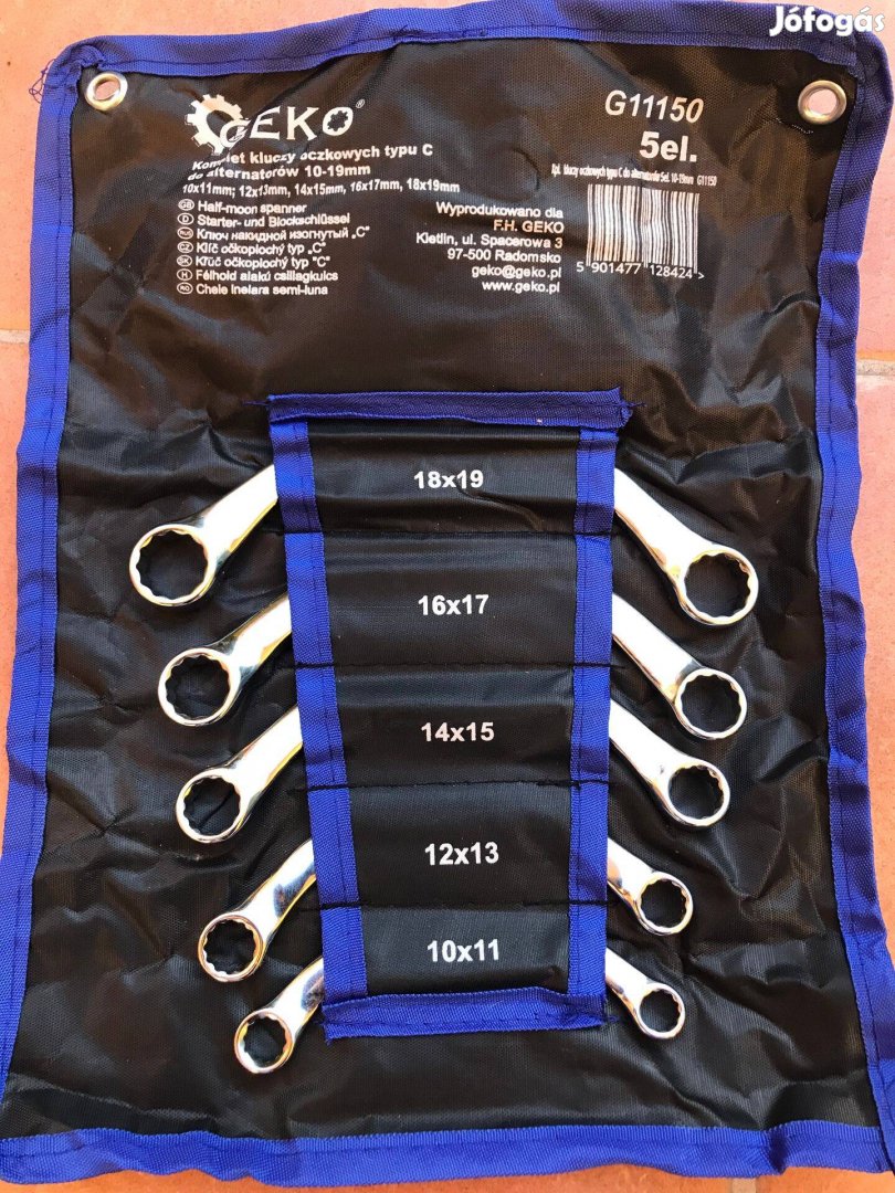 Geko 5db-os hajlított csillagkulcs szett 10-19mm G11150
