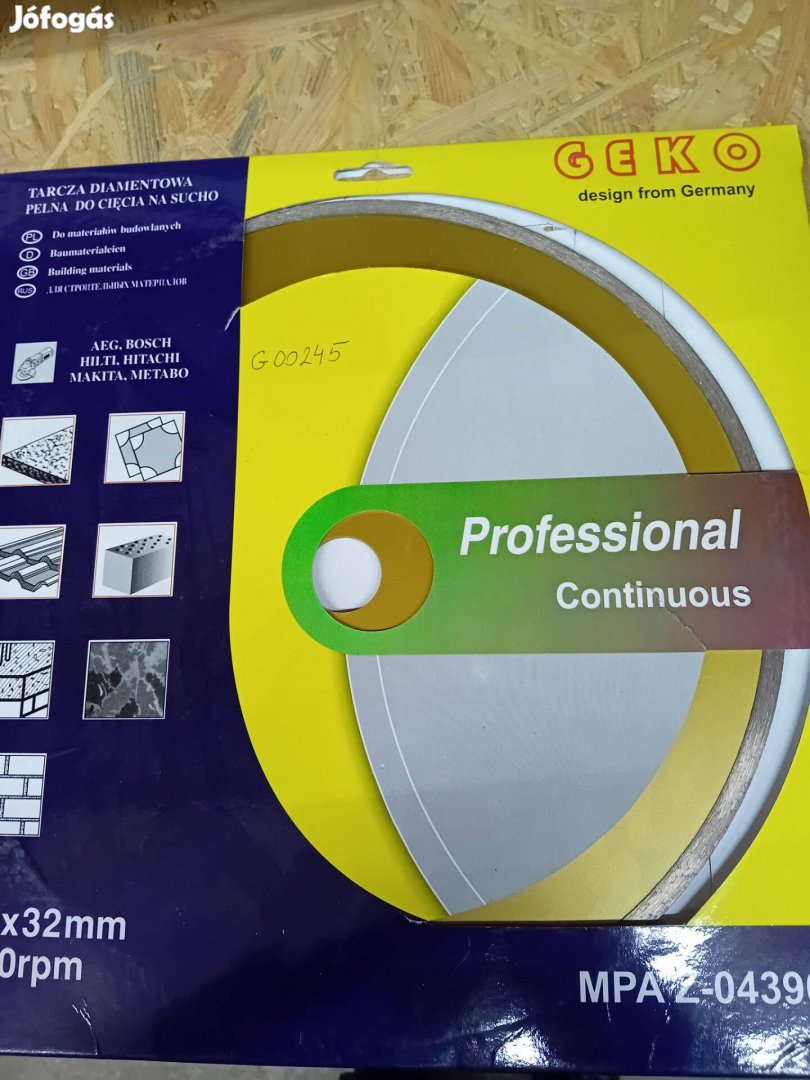Geko G00245 gyémánt vágótárcsa 350 mm x 8 mm x 32 mm