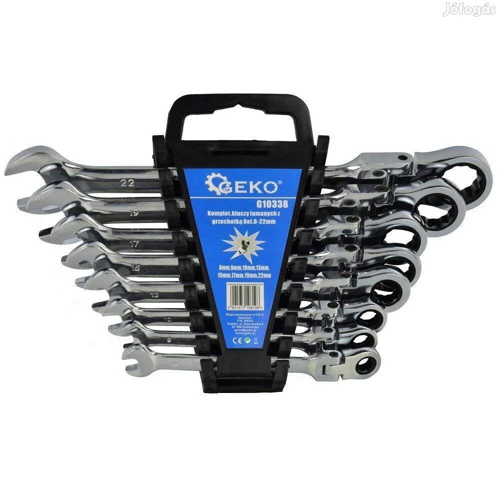 Geko csuklós racsnis csill-vill. készlet 8-22mm