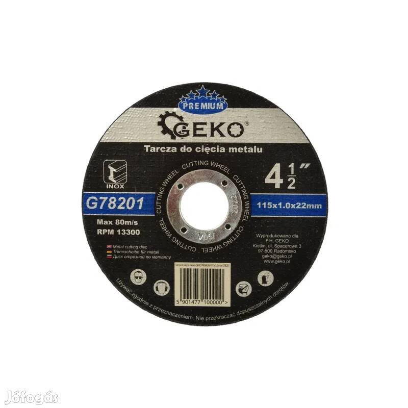 Geko fémvágó korong vágókorong inox saválló vágótárcsa 115×1,0x22mm