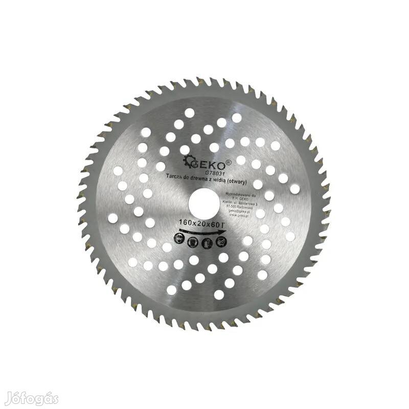 Geko körfűrészlap körfűrész tárcsa vágótárcsa vídiás 160×20 mm 60 fo