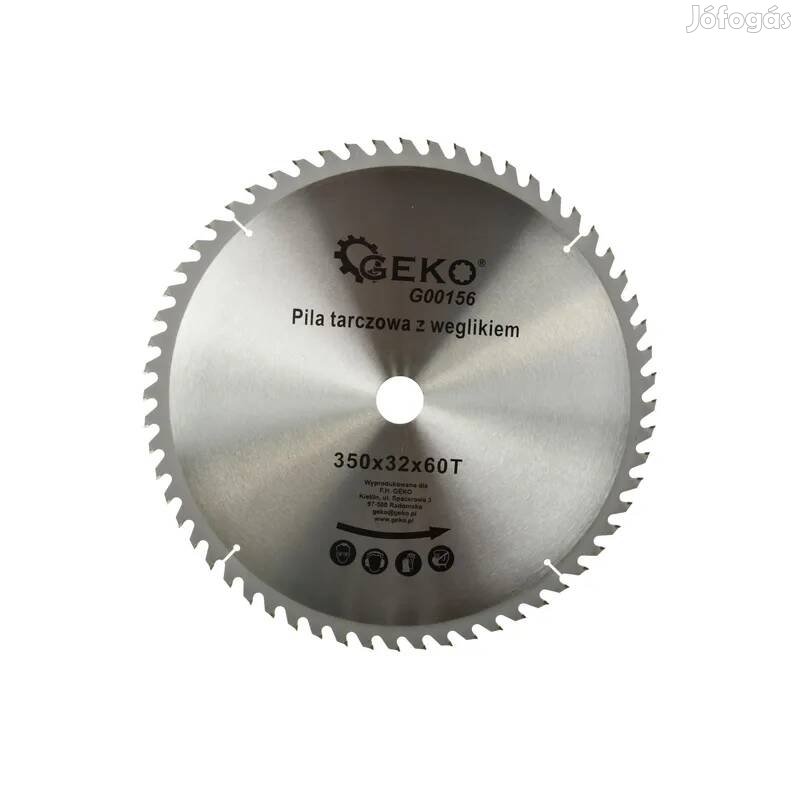 Geko körfűrészlap körfűrész tárcsa vágótárcsa vídiás 350×32 mm 60 fo