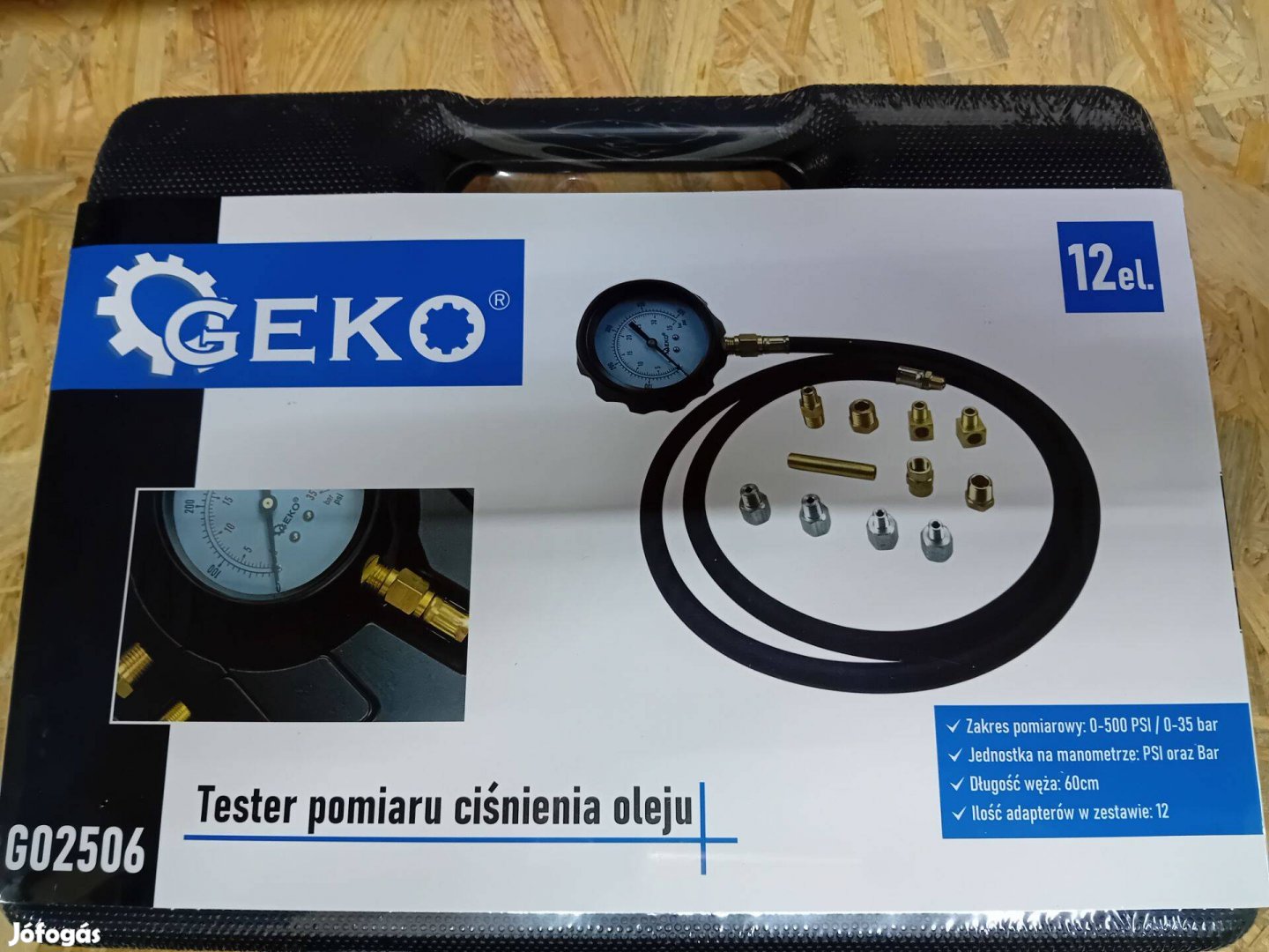 Geko olajnyomás mérő olaj nyomásmérő szett 12db-os 0-35 bar G02506