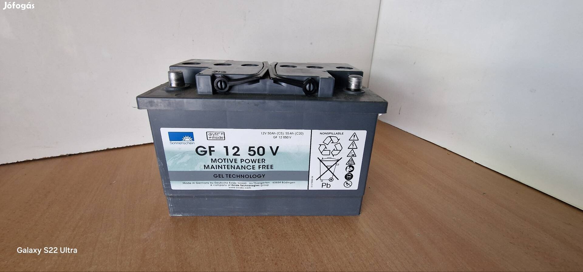 Gél vontatási akkumulátor 12V 55Ah Sonnenschein GF12 50V