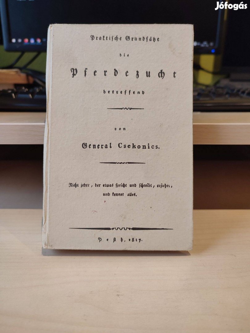 General Csekonics - Pferdezucht (1817) reprint