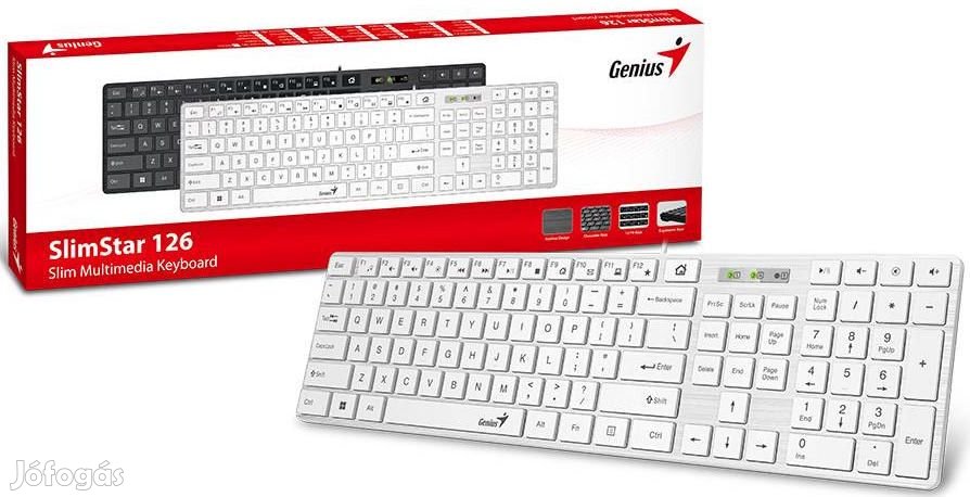 Genius SlimStar 126 billentyűzet fehér