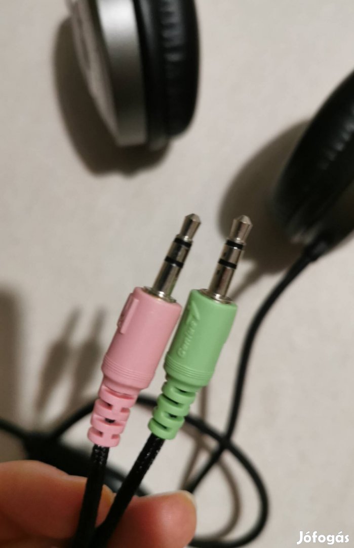 Genius mikrofonos fejhallgató, régi 2x jack
