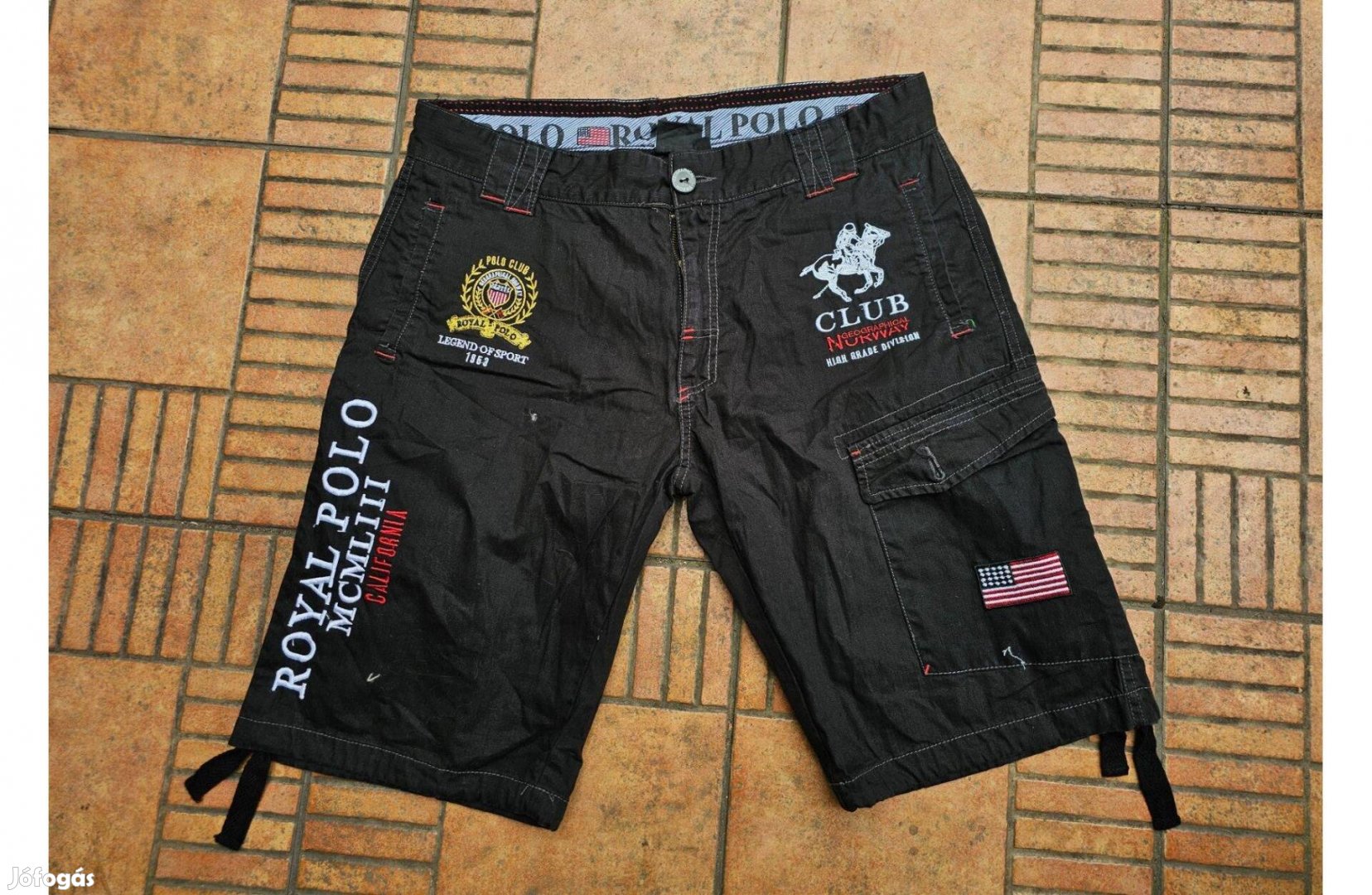 Geographical Norway hímzett térdnadrág rövidnadrág L XL