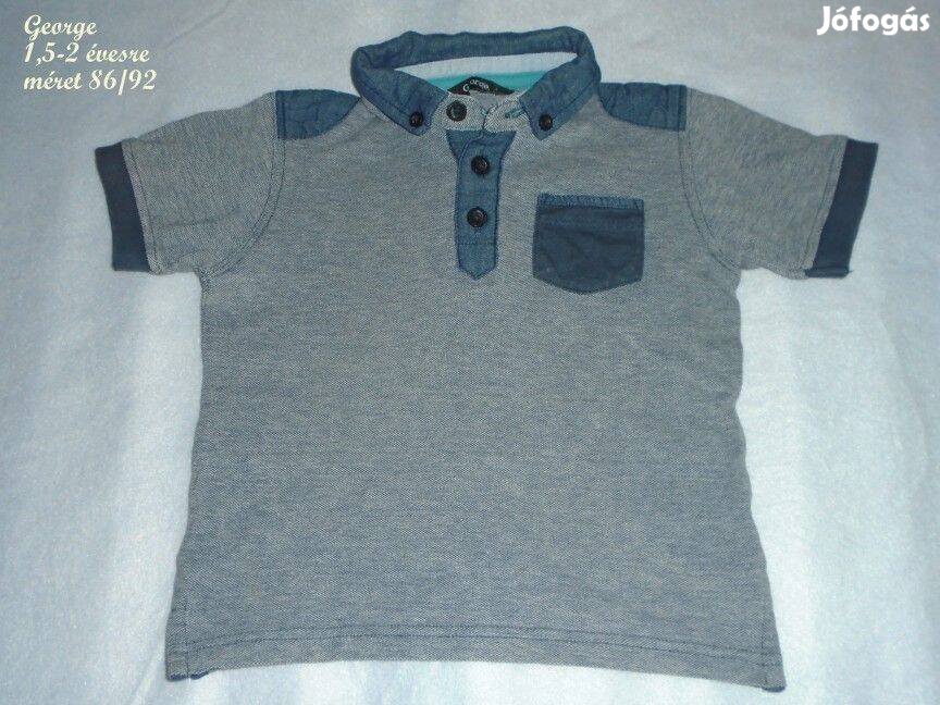 George kék galléros póló 1,5-2 évesre méret 86 92