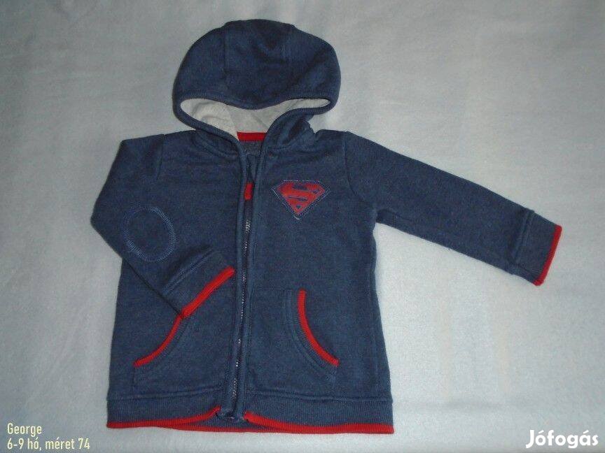 George kék kapucnis cipzáras pulóver 6-9 hó méret 74