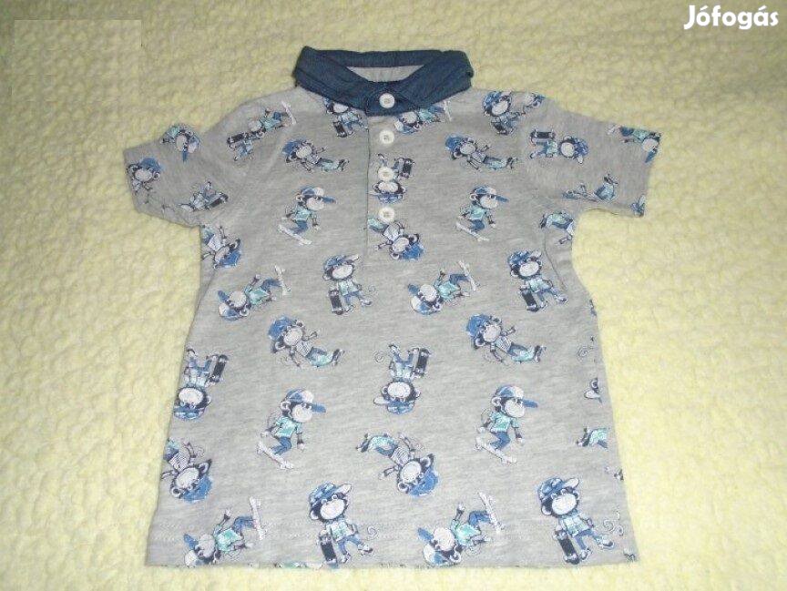 George majom mintás galléros póló 9-12 hó méret 80