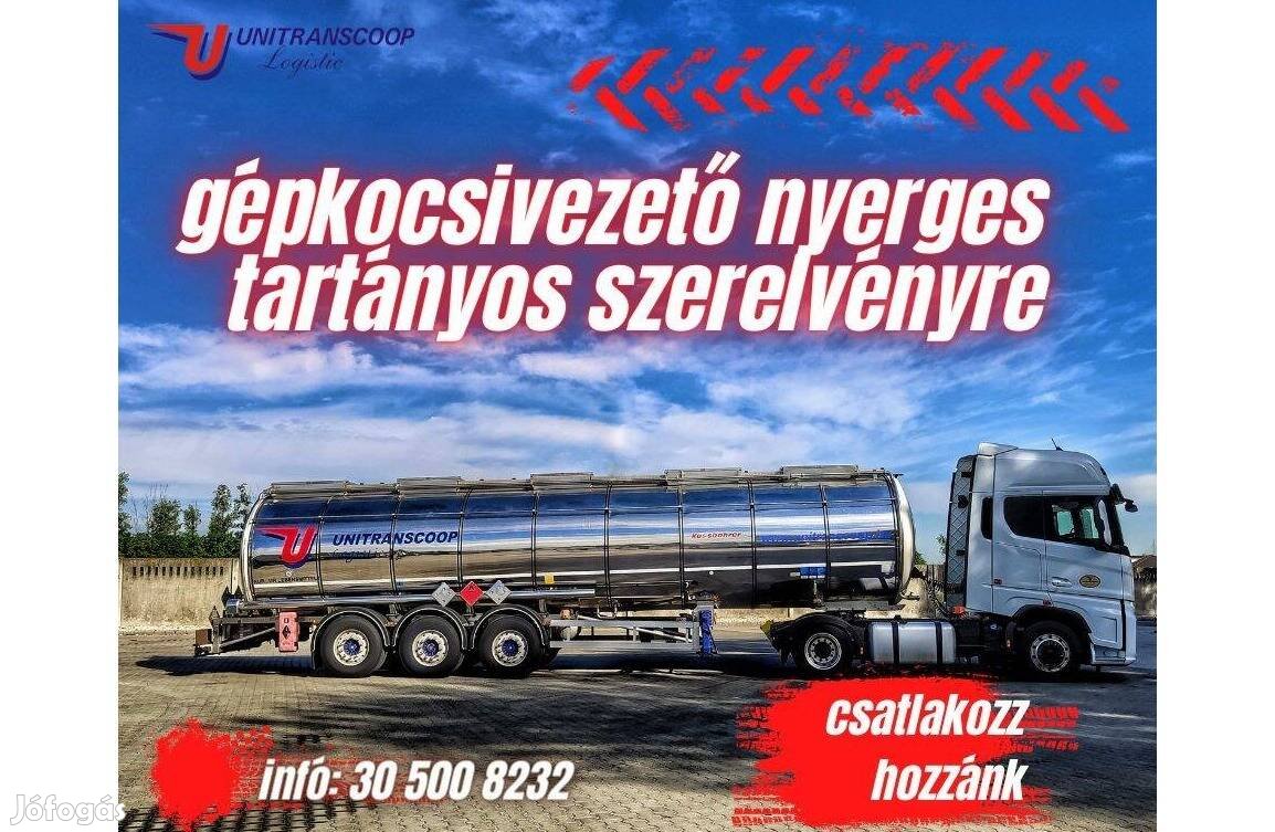 Gépkocsivezető nyerges tartányos szerelvényre