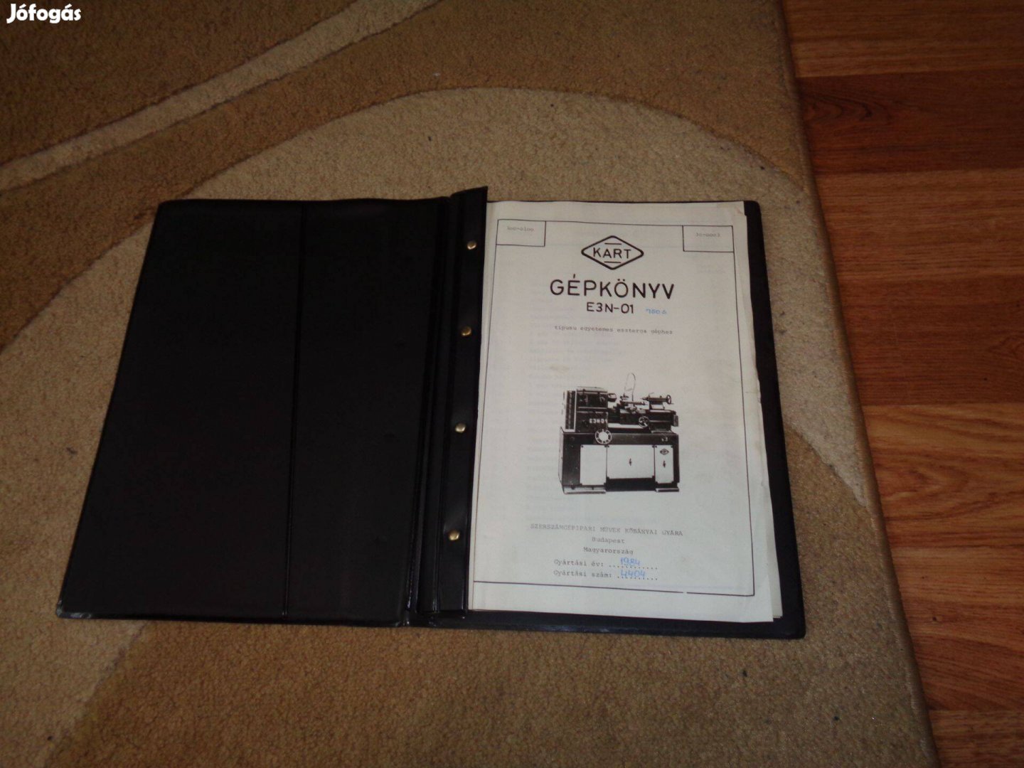 Gépkönyv E3N eszterga eredeti esztergagép gép könyv