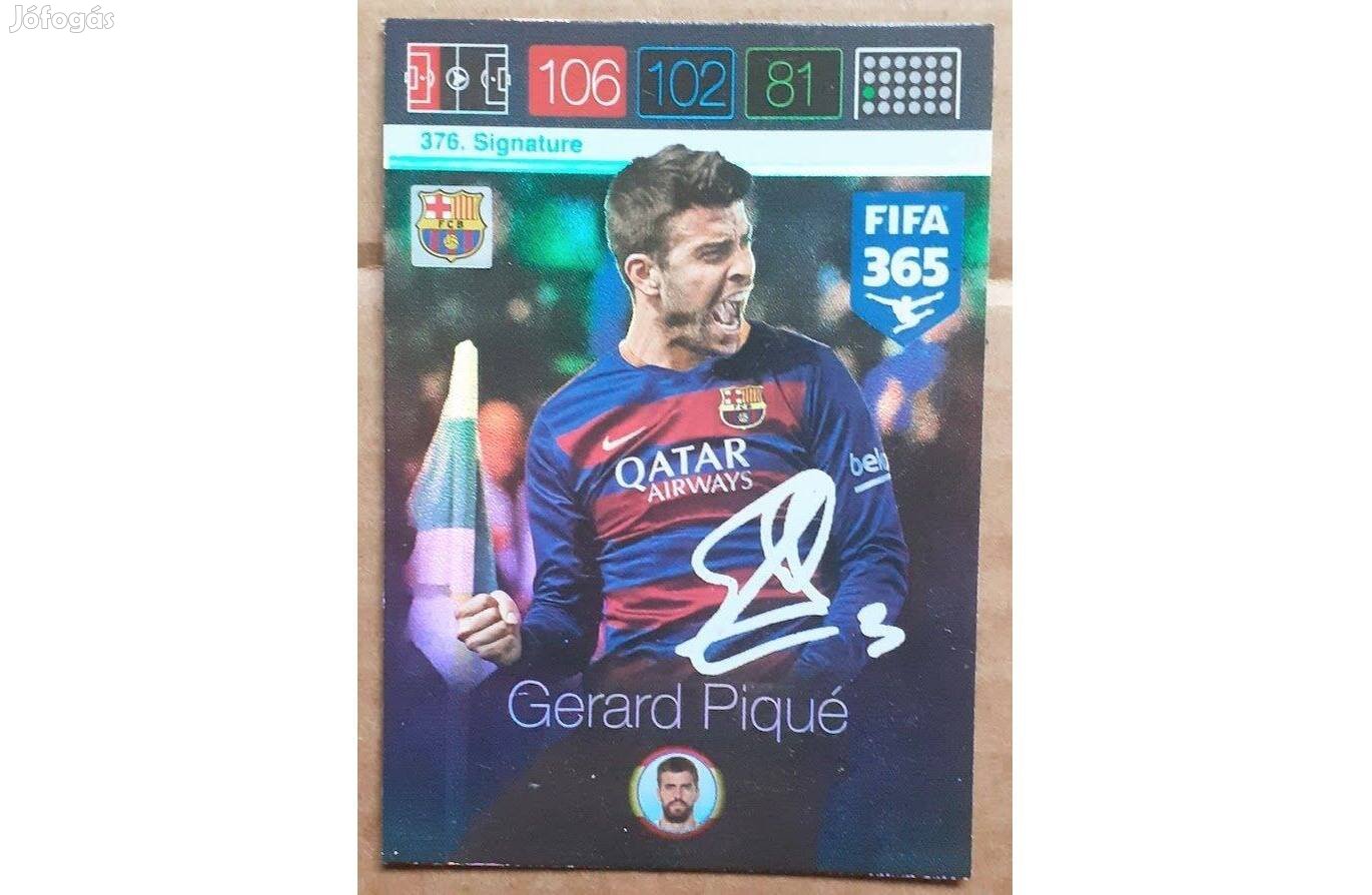 Gerard Piqué Barcelona Signature focis kártya Panini FIFA 365 2016