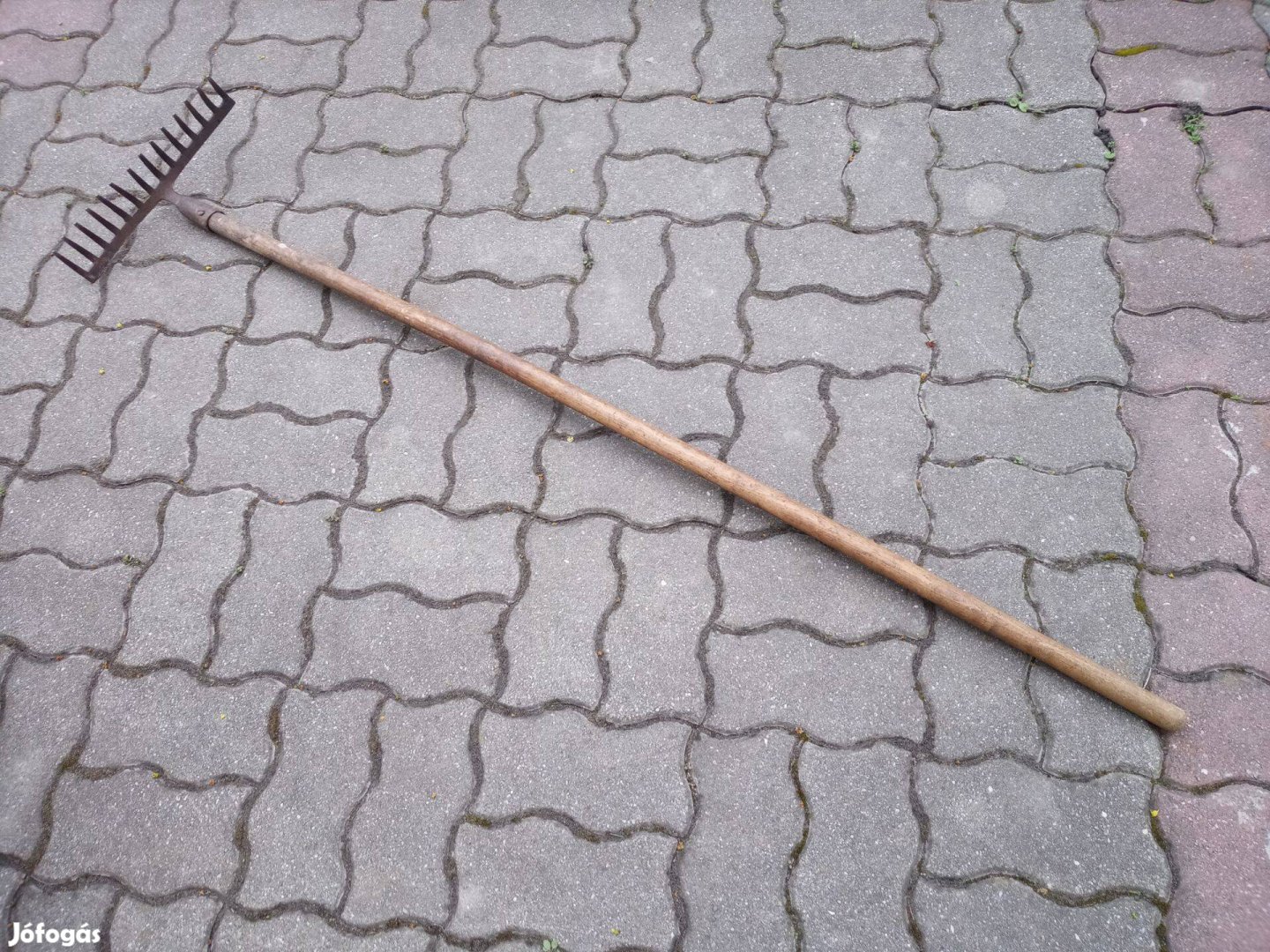 Gereblye 14 fogú fa nyéllel együtt